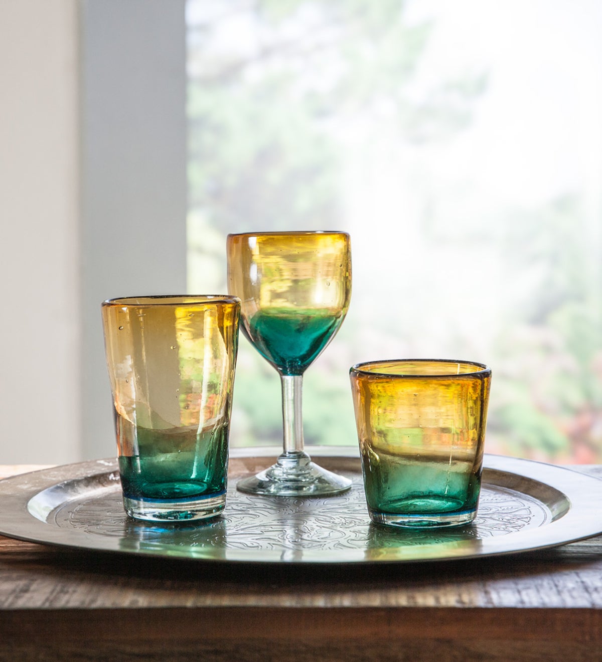 Golden Shore Recycled Glassware Collection Coastal Style