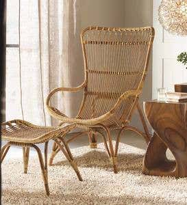 Foot stool in rattan and wicker  Monet Footstool 