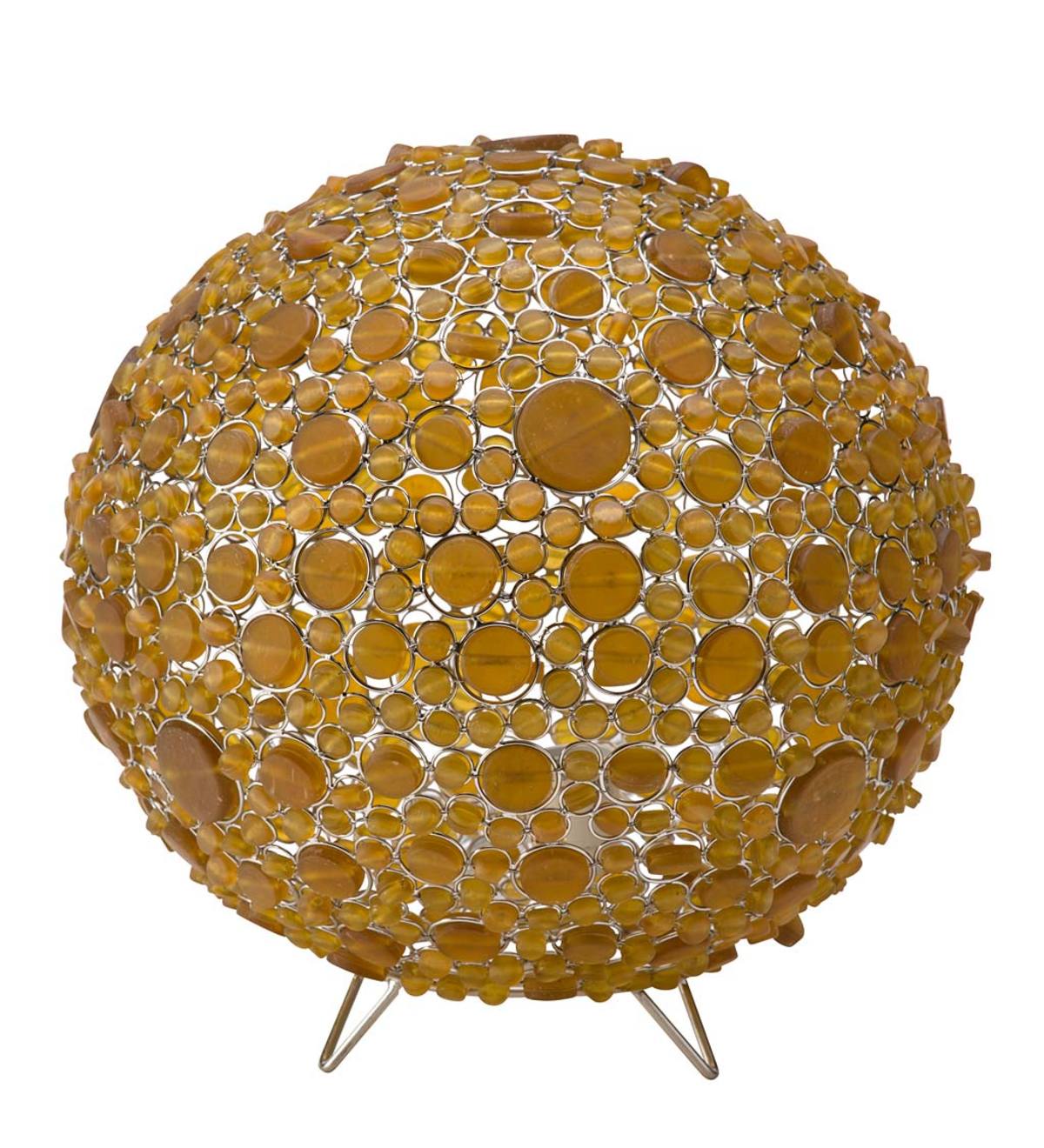 Batasha Recycled Glass Globe Lamp - Amber