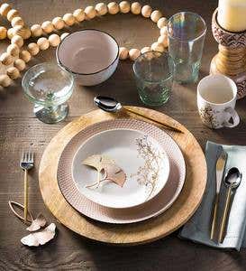 Rose Gold and Ivory Dinnerware, Set of 6