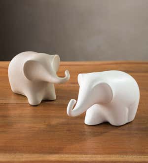 Loving Tall Elephant Sculptures, 2 | VivaTerra Set of