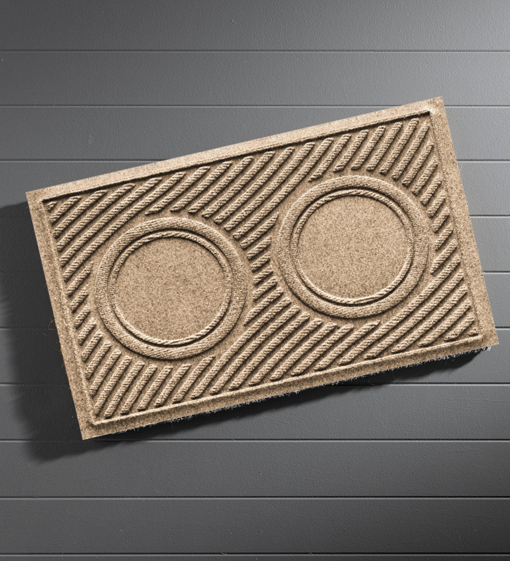 Basket Weave Recycled Waterhog Doormat - Bordeaux