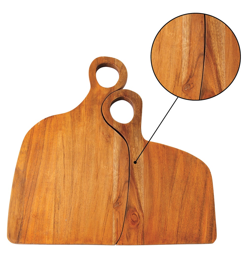 Nested Love Wood Cutting Boards Natural Set Of 2 Vivaterra 