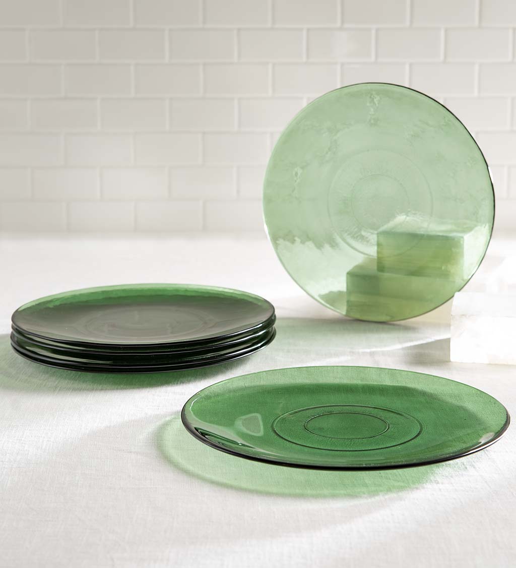 Recycled Glass Dinner Plates, Set of 6 swatch image