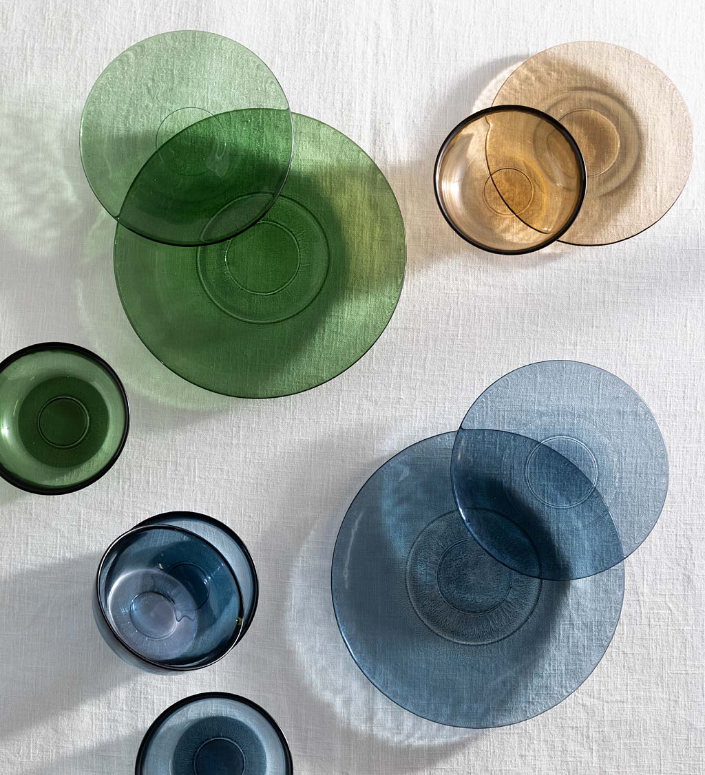 Recycled Glass Bowls, Set of 6 - Green