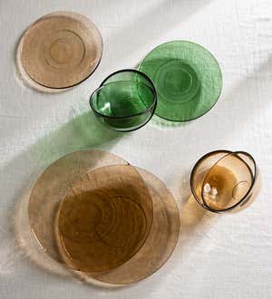 Recycled Glass Dinnerware, Set of 18 - Sand