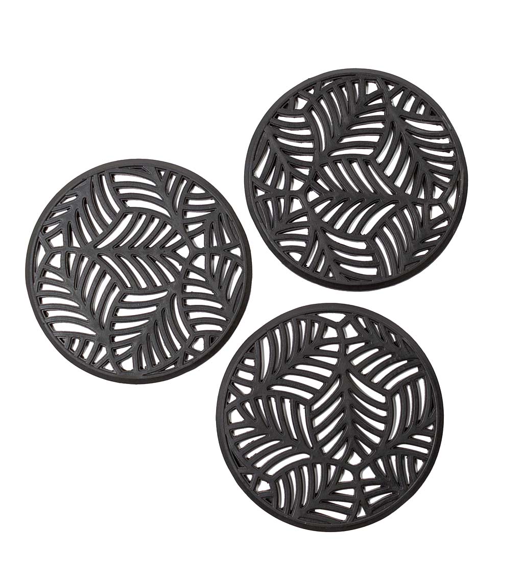 Recycled Rubber Garden Stepping Mats, Set of 3 - Floral
