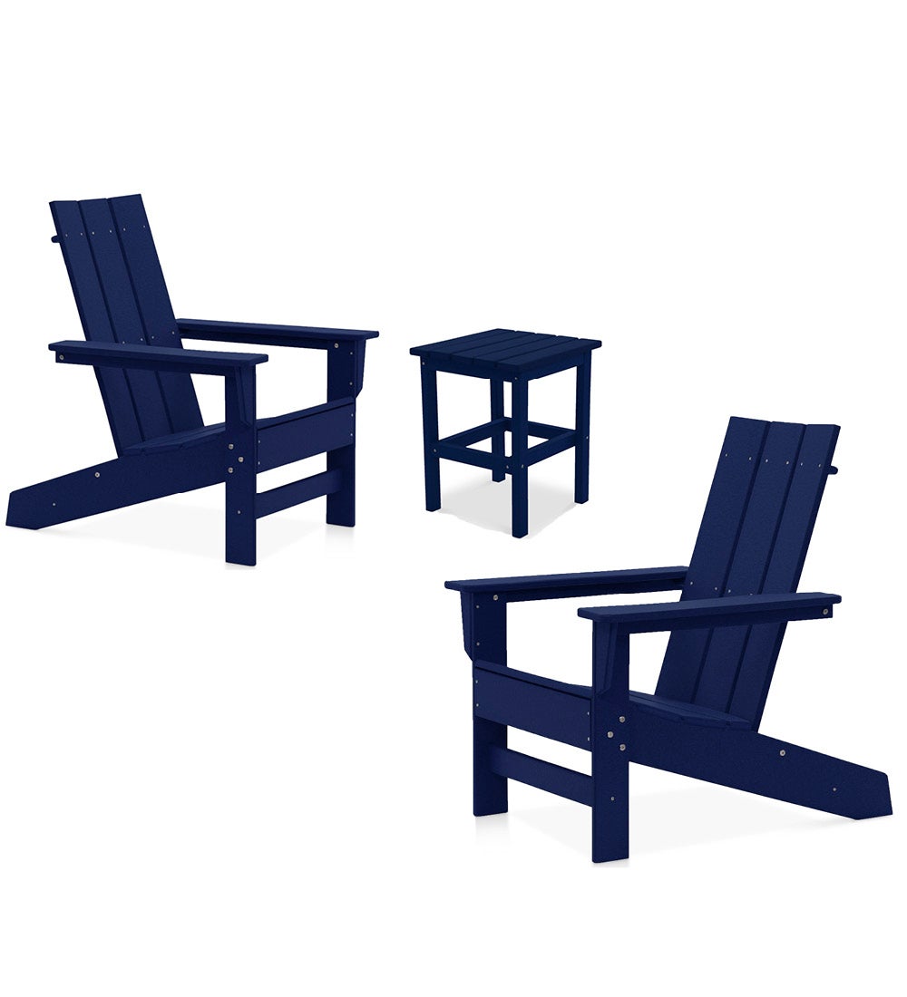 Aria Adirondack Chair and Table, Set of 3 - Royal Blue