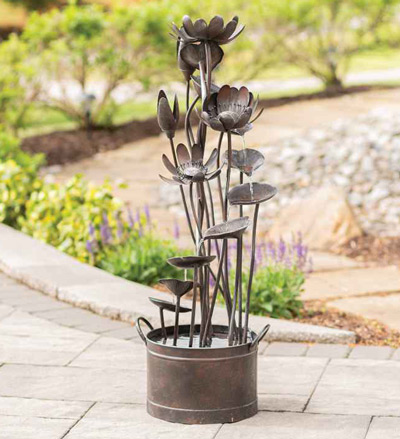 image of Metal Tiered Cascading Flower Fountain