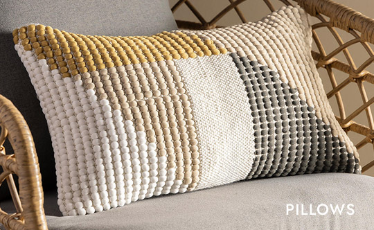 Image of Indoor/Outdoor Graphic Lumbar Pillow. INDOOR/OUTDOOR PILLOWS