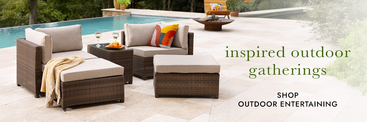 Image of Outdoor Convertible 5-Piece Modular Lounge Set - inspired outdoor gathers SHOP OUTDOOR ENTERTAINING