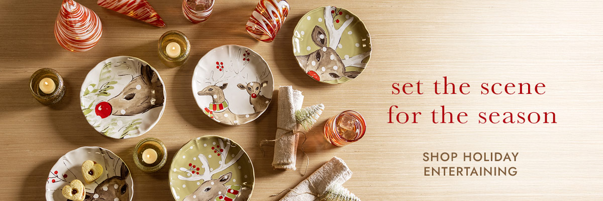 Image of Deer Portrait Dessert Plate Sets. Set the scene for the season. SHOP HOLIDAY ENTERTAINING