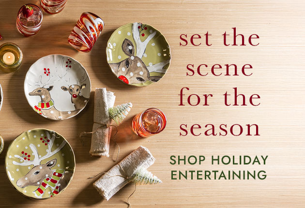 Image of Deer Portrait Dessert Plate Sets. Set the scene for the season. SHOP HOLIDAY ENTERTAINING