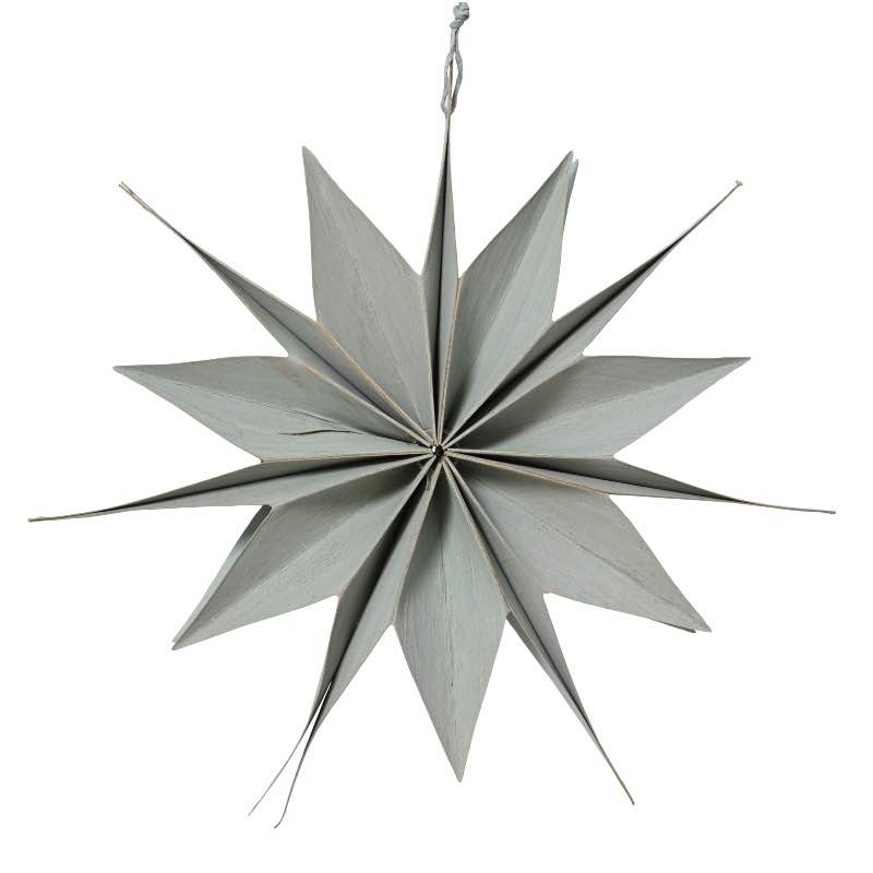 Handmade Paper and Wood Hanging Star, 8
