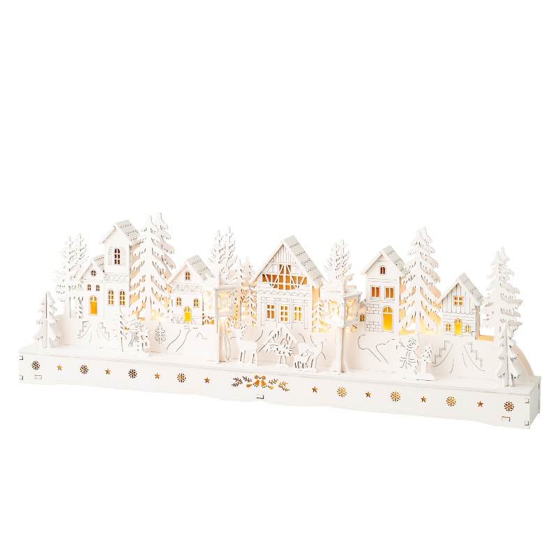 Wooden LED Mountain Village Accent Light