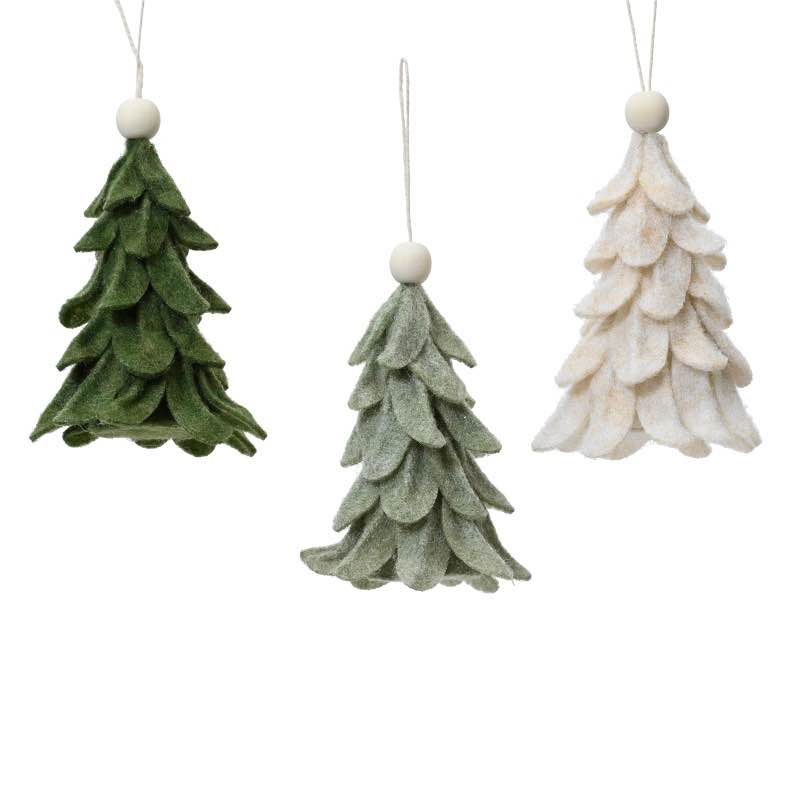 Hanging Felt Tree Ornaments Set of 3