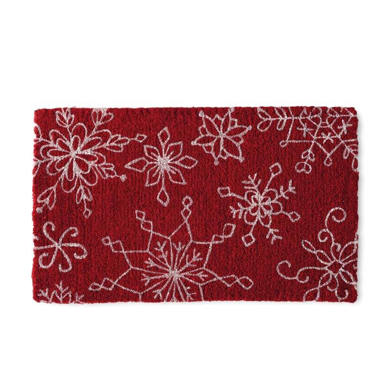 White Snowflakes Coir Mat, 30