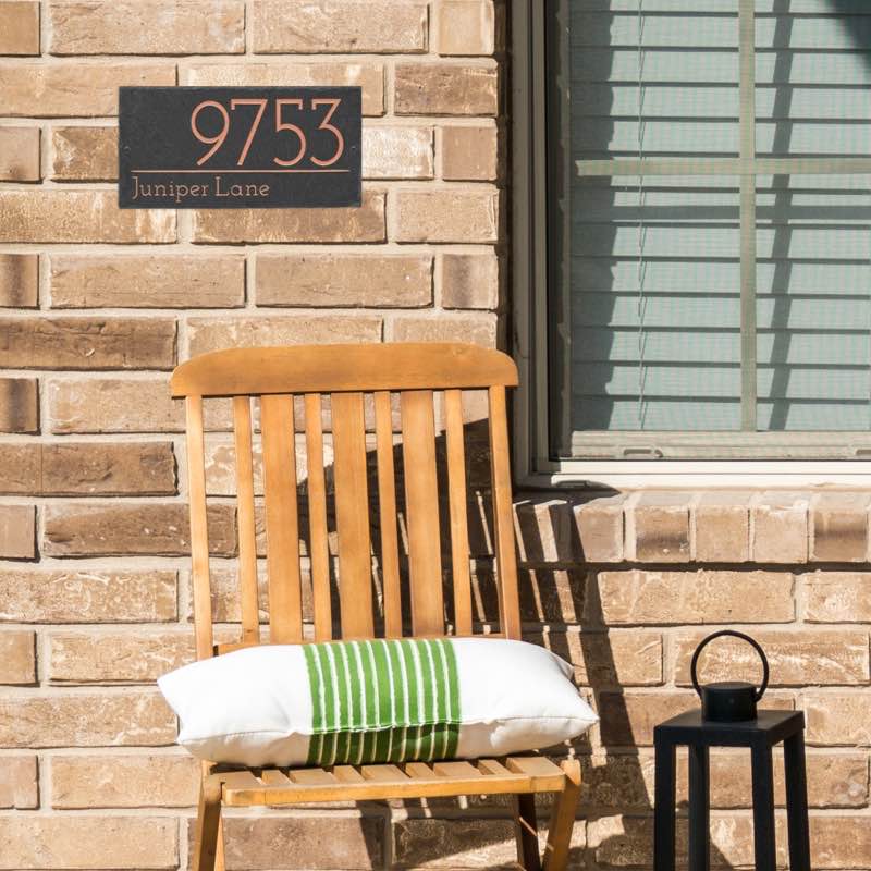 Leighton 2-Line Personalized Etched Slate Wall Sign