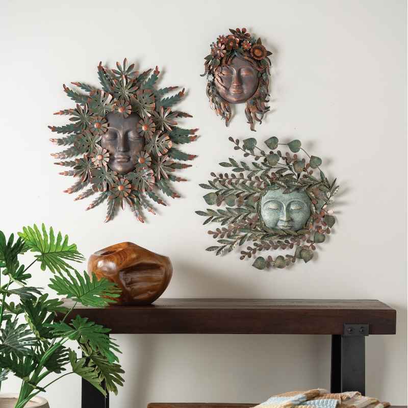 Woman Face with Flowers Wall Decor