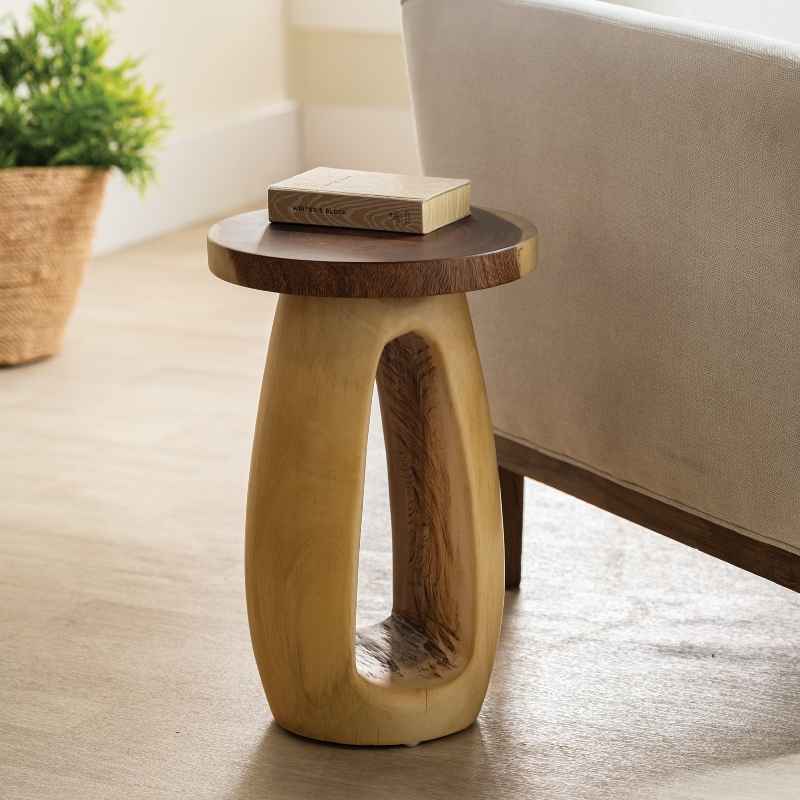 Suar Wood Side Table