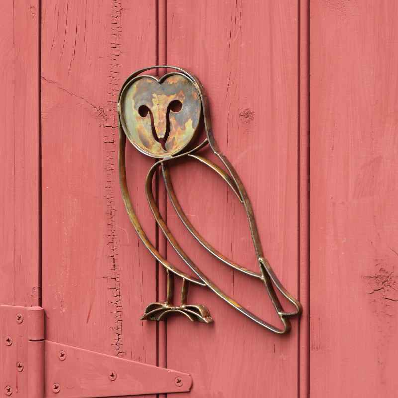 Flamed Copper Metal Owl Wall Art