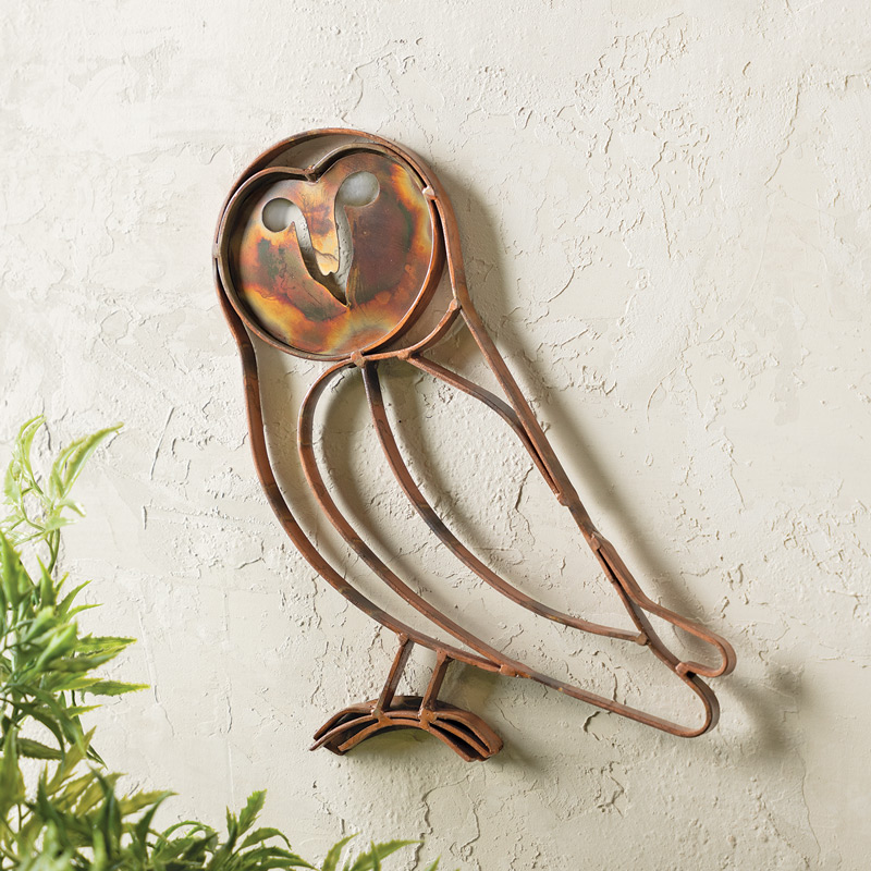 Flamed Copper Metal Owl Wall Art