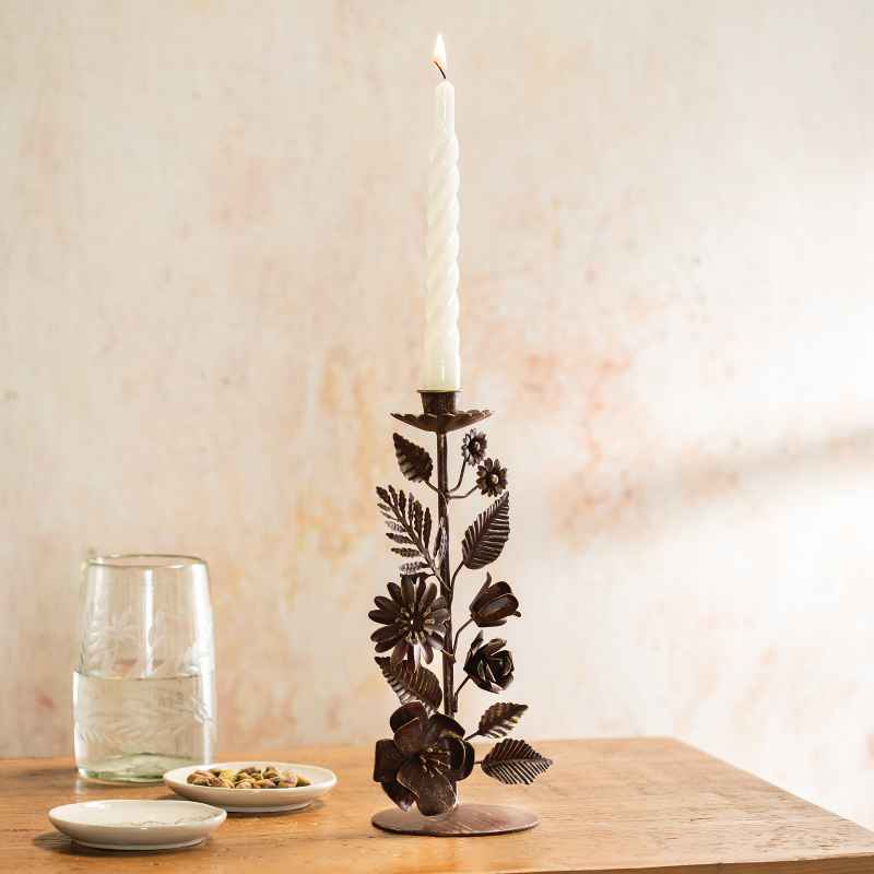 Barranca Floral Taper Candle Holder