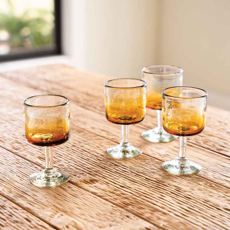 Casa del Sol Recycled Glass Wine Glass, Set of 4