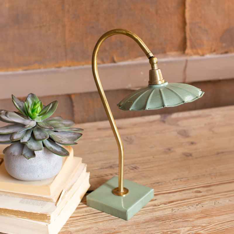 Antique Brass Gooseneck Table Lamp