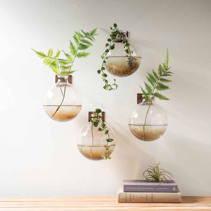 Set of 4 Sphere Envision Wall Mount Vases