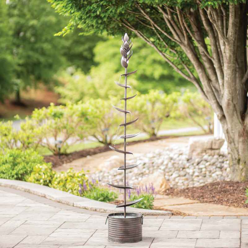 Metal Tiered Cascading Leaf Fountain