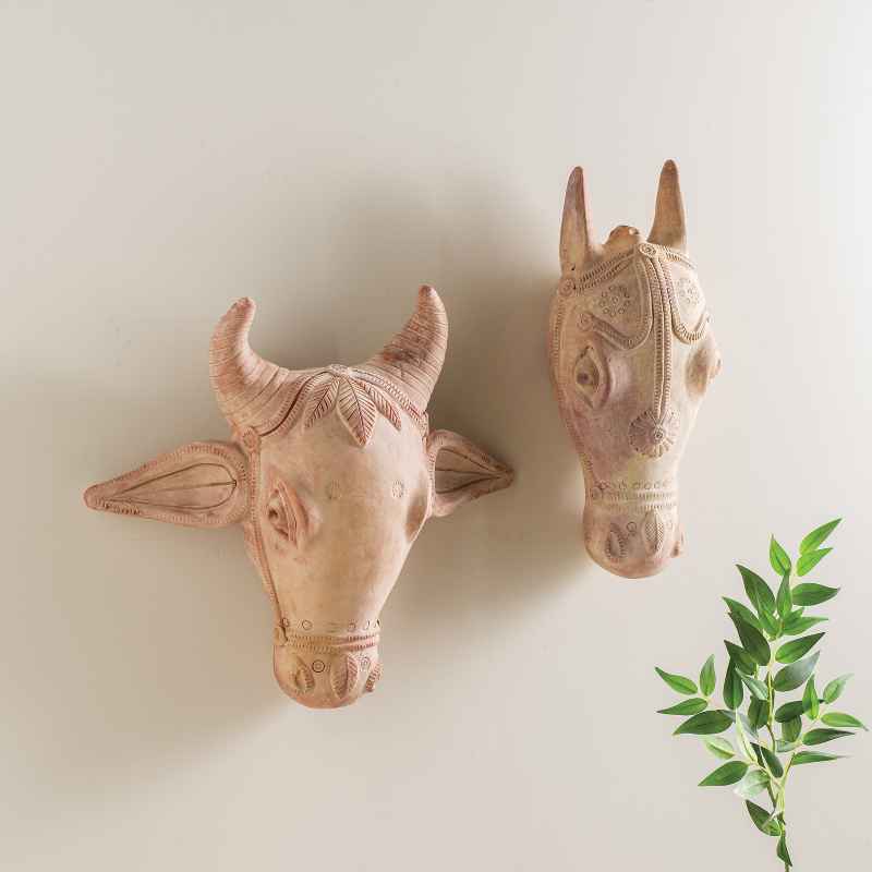 Terracotta Horse Head Wall Decor