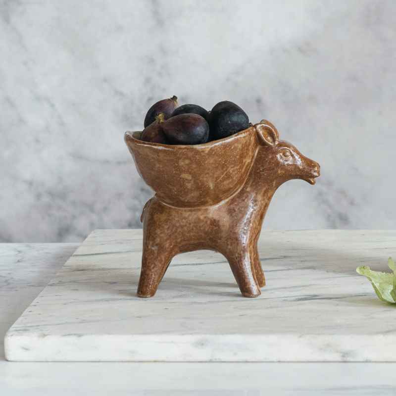 Stoneware Burro with Bowl