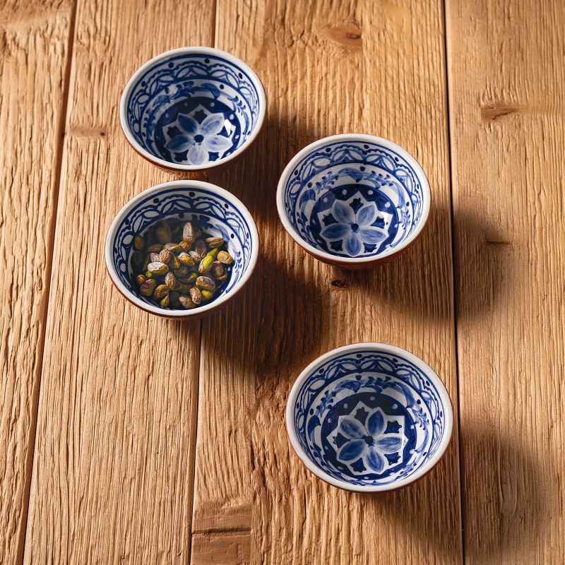Alentejo Blue/White Terracotta Dip Bowls, Set of 4