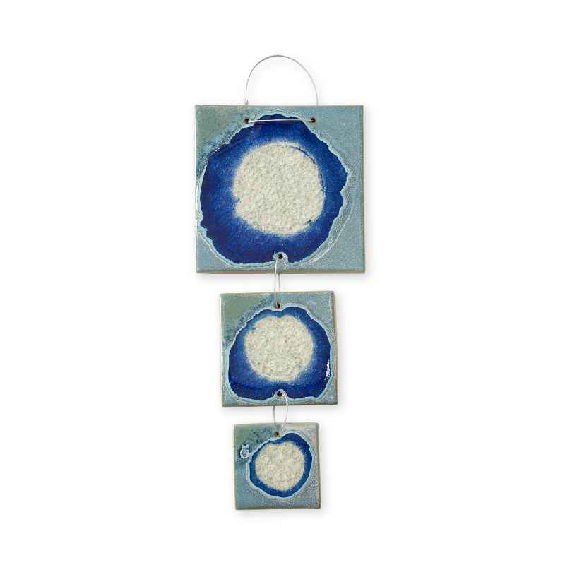 3-Tiered Ceramic and Glass Tile Wall Hanging