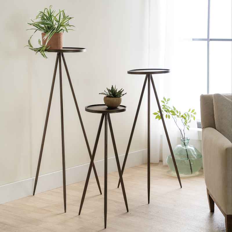 Tall Painted Metal Display Stands, set of 3