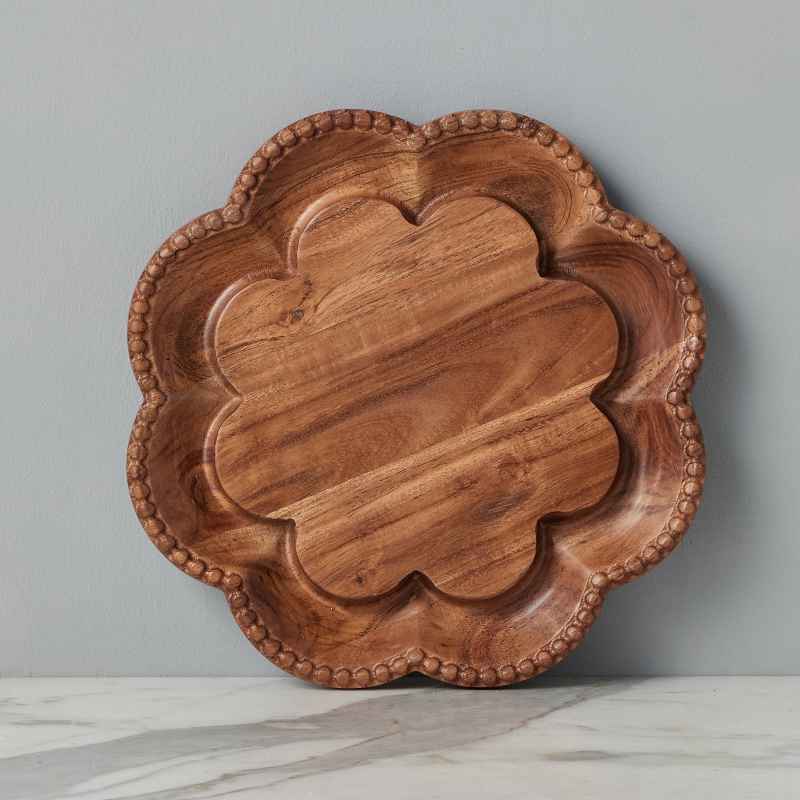 Vintage English Bread Board Medium Scallop
