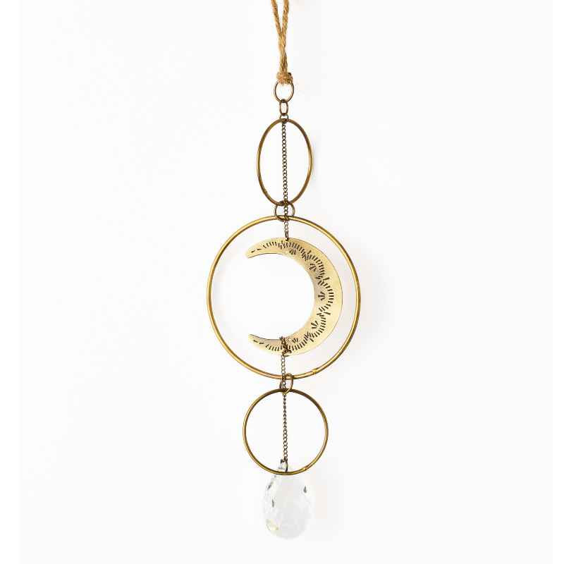 Surya Crescent Moon Brass Suncatcher
