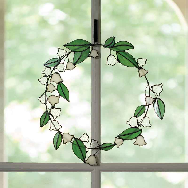 Stained Glass Bellflower Wreath