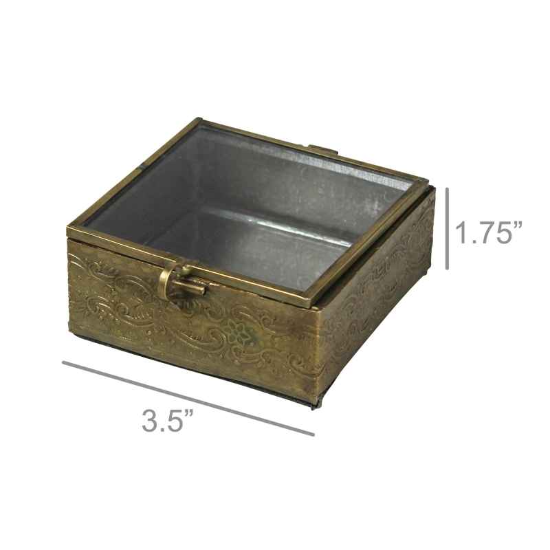 Aria Embossed Brass Box