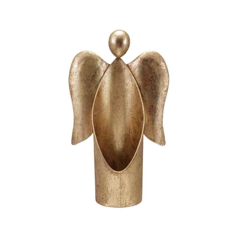 Metal Angel Container with Antique Gold Finish