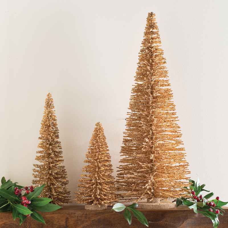 Wood Tree with Iridescent Mica Flakes and Glitter
