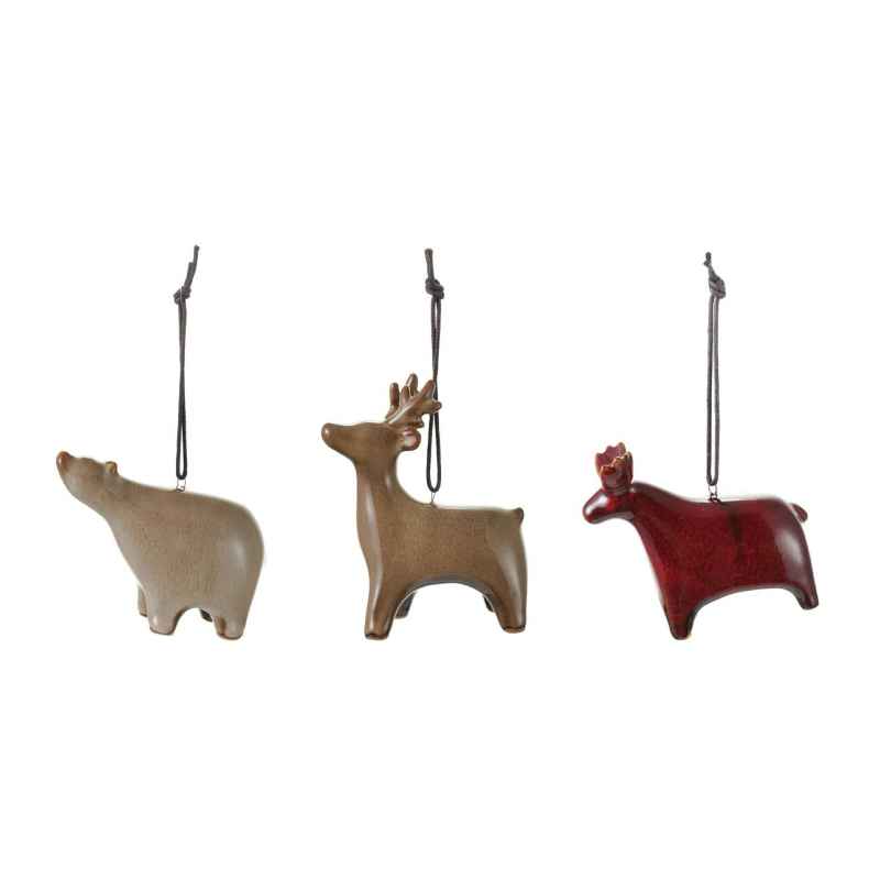 Stoneware Animal Ornaments, Set of 3
