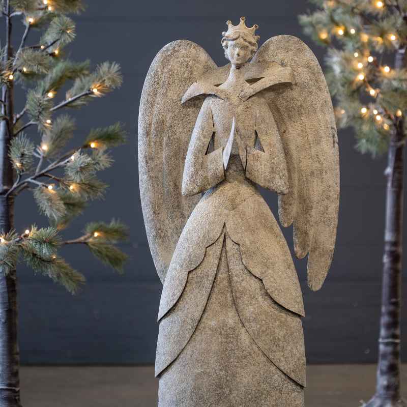 Rustic Metal Angel Decor