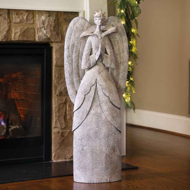 Rustic Metal Angel Decor