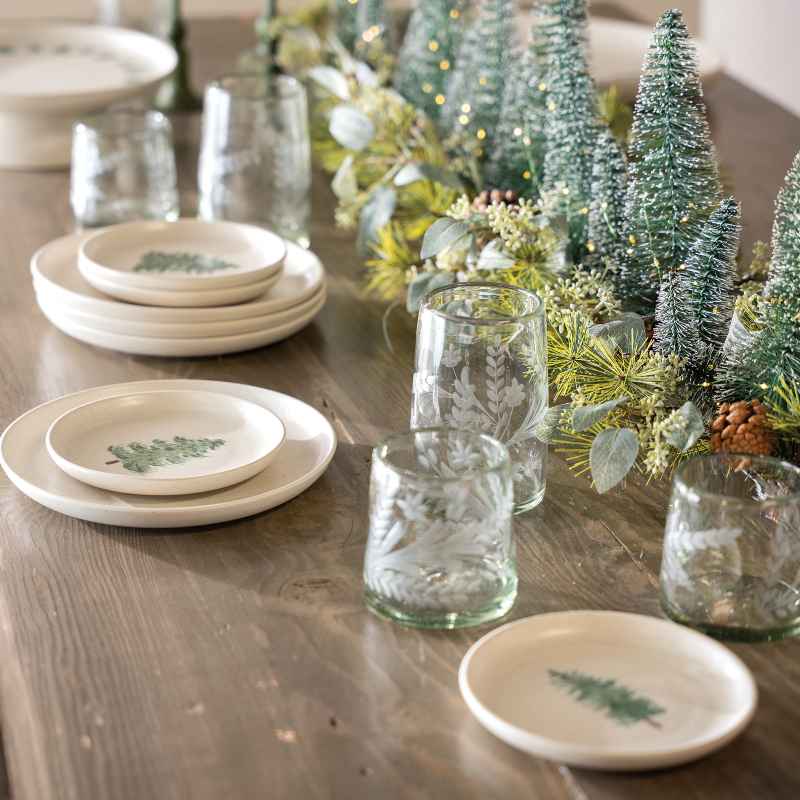 Set of 4 Pacifica Christmas Tree Appetizer Plates