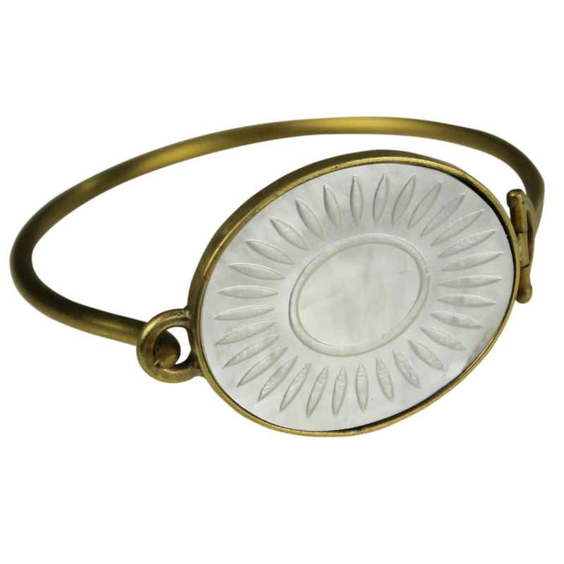Brass Zahara Bracelet with Mother-of-Pearl Sunburst