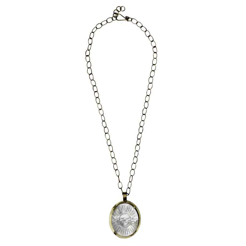 Zahara Mother-of-Pearl Flower Pendant Necklace