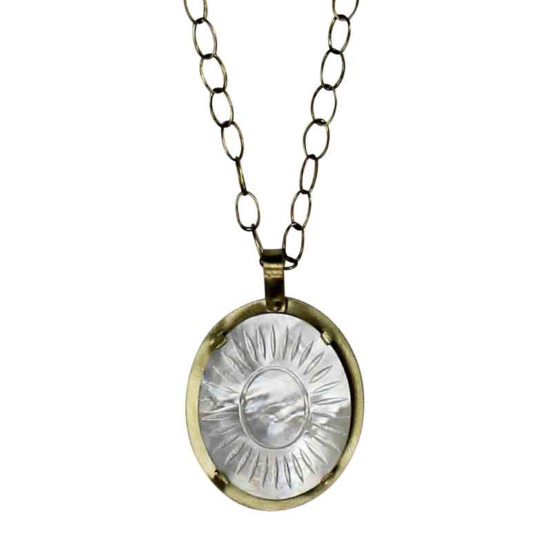 Zahara Mother-of-Pearl Flower Pendant Necklace