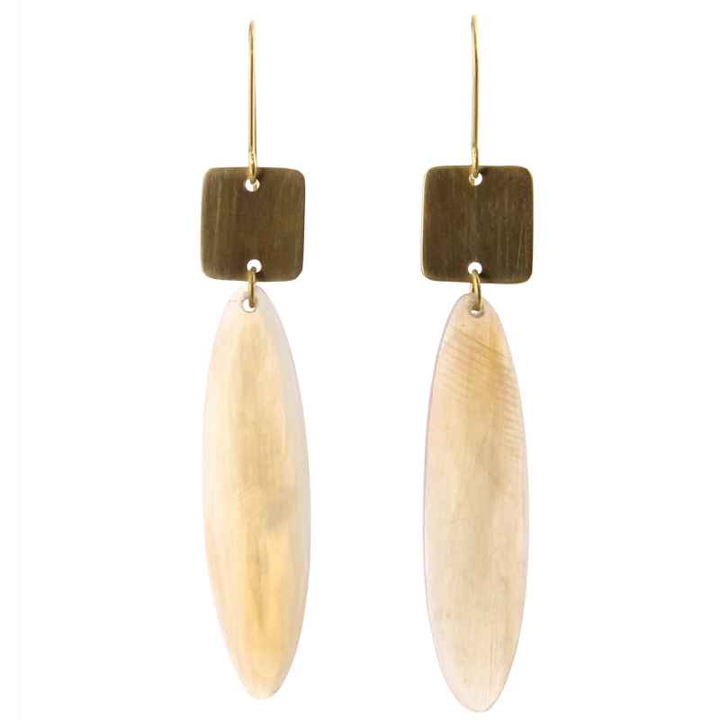 Tidore Linked Square and Oval Earrings